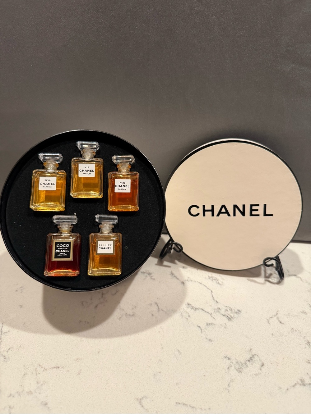 CHANEL Mini Fragrance Set in Amber and Gold Tones